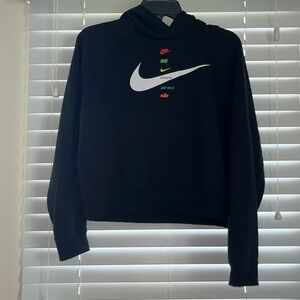 Black cropped Nike hoodie